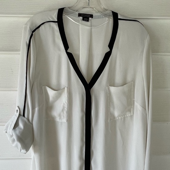 METAPHOR Black Trim Long Sleeves Button Down Shirt Sz XL - Picture 2 of 10